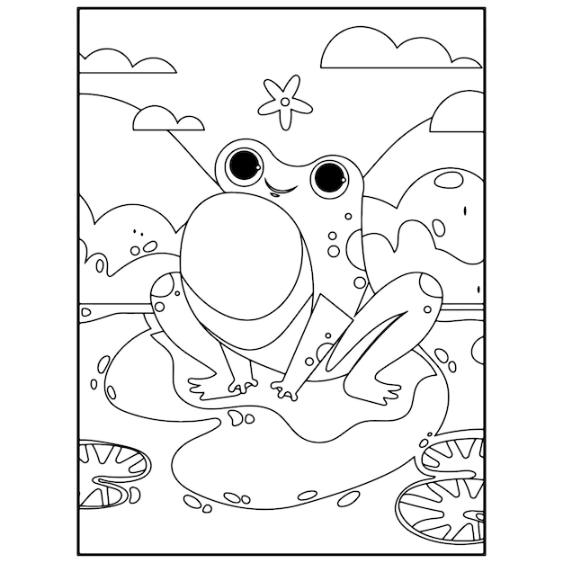 Disegni da colorare di rana per bambini