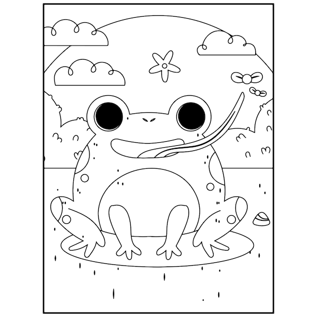 Disegni da colorare di rana per bambini