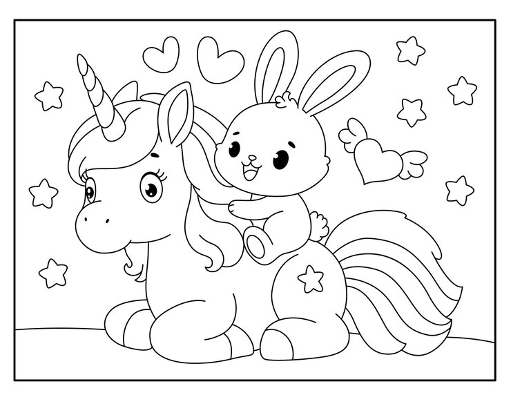 Vettore disegni da colorare di san valentino per bambini