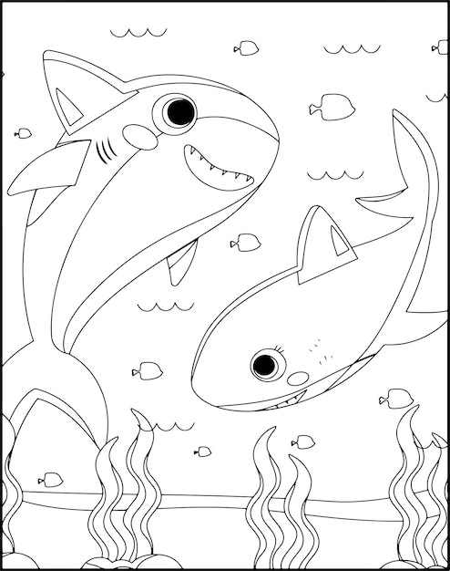 Disegni da colorare di squali stampabili per bambini