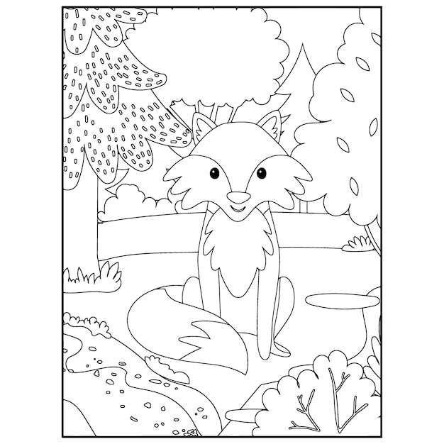 Disegni da colorare di volpi carine per i bambini