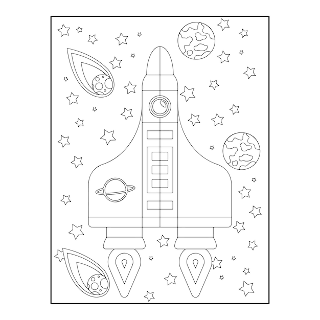 Disegni da colorare spaziali per bambini