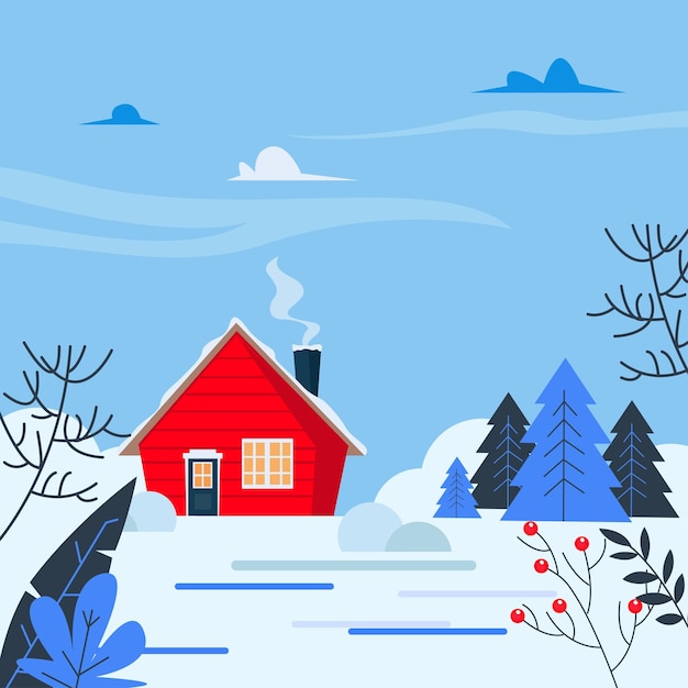 Disegni di sfondo invernale bellissimo paesaggio immagine