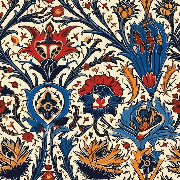 Disegni in ceramica senza cuciture stile turco, francese e portoghese colorato e floreale tra gli altri