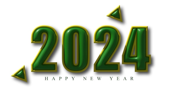 Disegno 3D di lettere per il nuovo anno 2024
