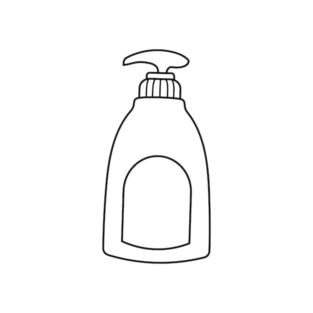 Disegno a mano Bambini che disegnano cartone animato Illustrazione vettoriale sapone liquido Isolato su sfondo bianco
