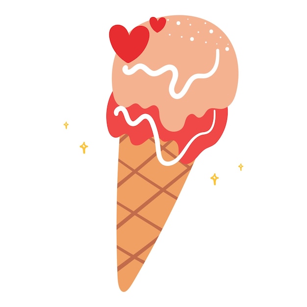disegno a mano cartone animato gelato dolce dessert disegno di gelato doodle