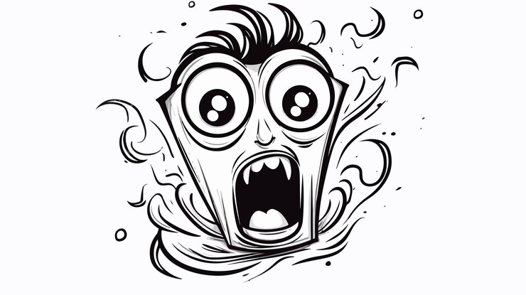 Vettore disegno a mano del simbolo burp dei cartoni animati in bianco e nero
