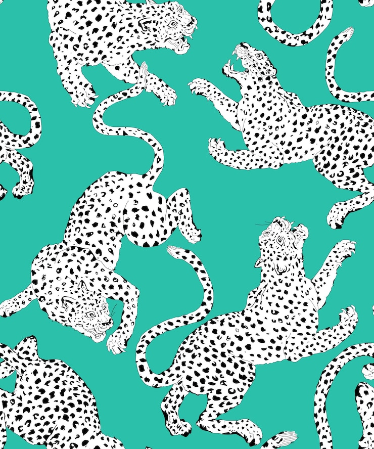 Vettore disegno a mano di leopardo senza cuciture