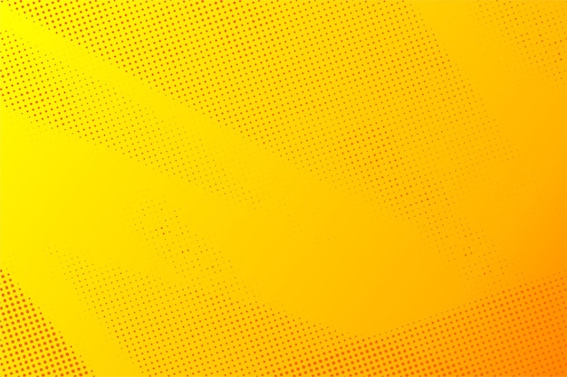 Disegno a mezza tonalità punteggiato su sfondo giallo-arancione Tessura astratta di arte pop retro