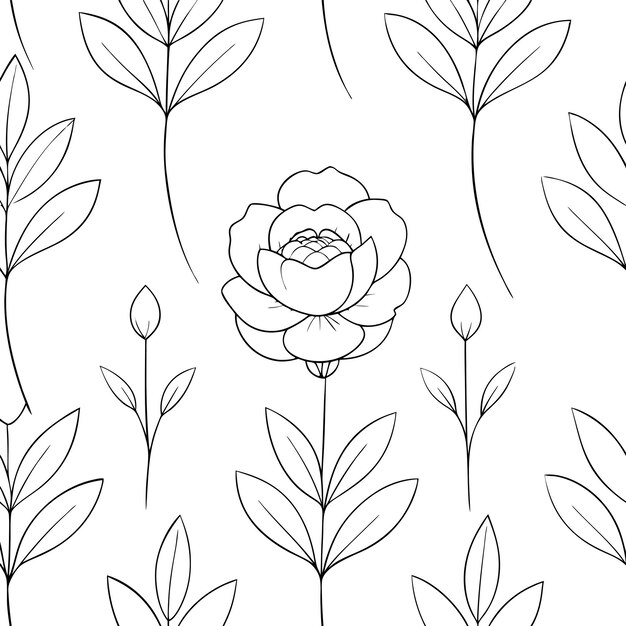 disegno a modello di linea florale