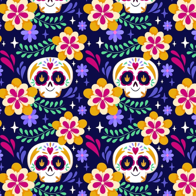 Disegno a modello flat dia de muertos