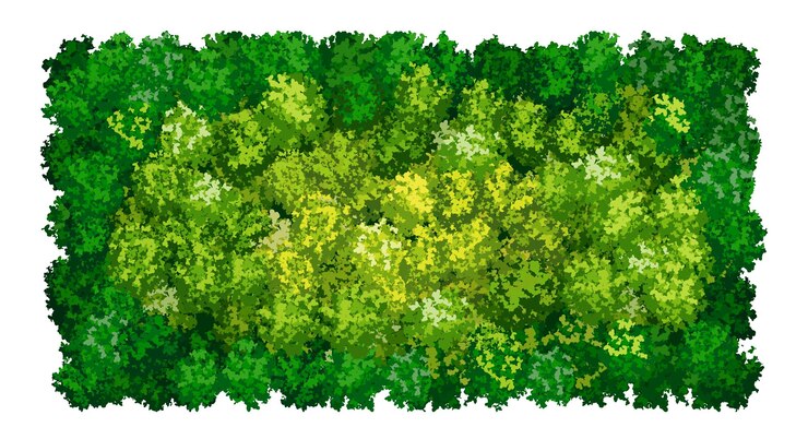 Vettore disegno a parete verde brillante con consistenza di muschio di renna isolata su bianco