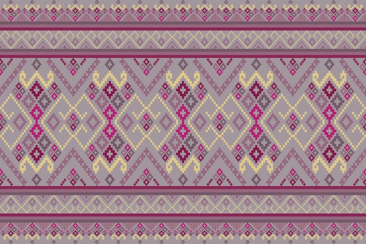 Vettore disegno a pixel senza cuciture per tessuto disegno geometrico etnico senza cucitura carta da parati a disegno a pixel