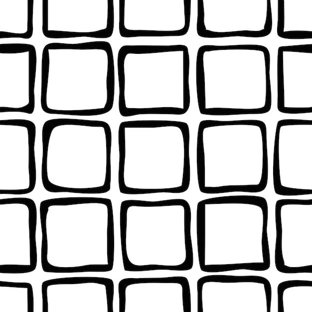 Disegno a quadri senza cuciture disegnato a mano sfondo geometrico astratto in bianco e nero