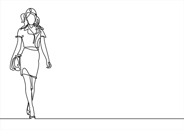 Disegno a tratteggio continuo della donna sexy