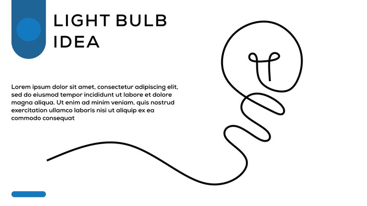Disegno a tratteggio continuo della lampadina incandescente