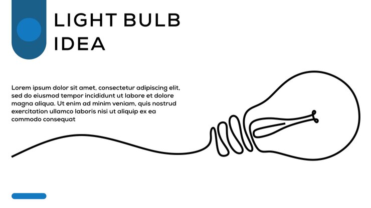 Disegno a tratteggio continuo della lampadina incandescente