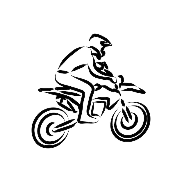 Disegno a tratteggio di moto da cross