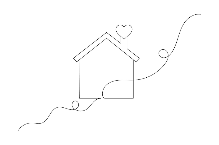 Vettore disegno a una linea di illustrazione vettoriale di contorno continuo isolato