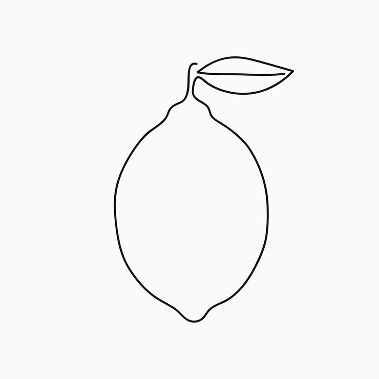 Disegno a una linea di limone Agrumi a linea continua Illustrazione minimalista disegnata a mano