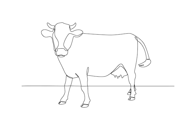 Disegno a una linea singolo concetto animale mammifero Illustrazione grafica vettoriale del disegno a linea continua
