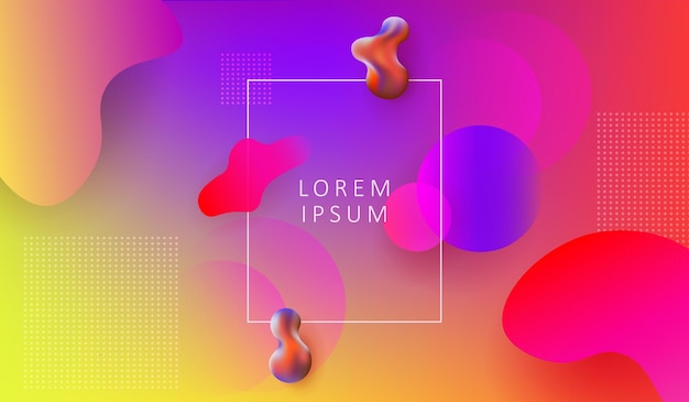 Disegno arcobaleno astratto con forme geometriche colorate e cerchi colorati