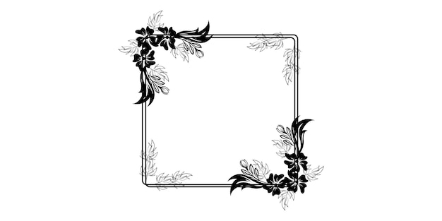 Disegno artistico a cornice floreale