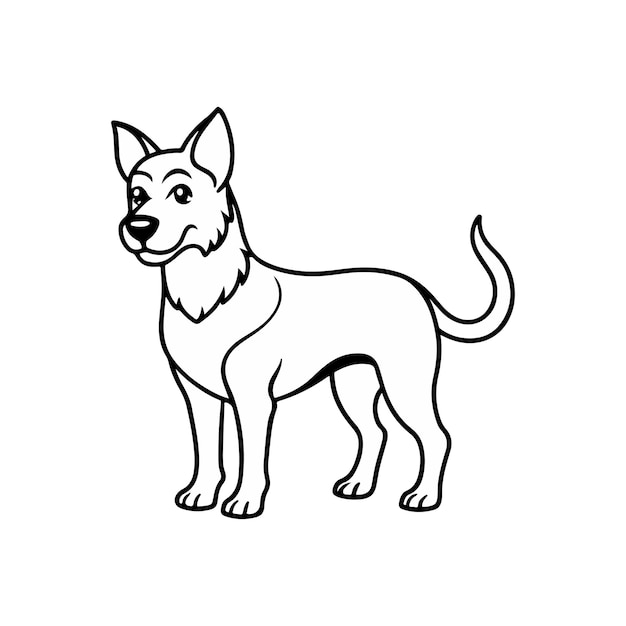 Disegno artistico della linea del cane