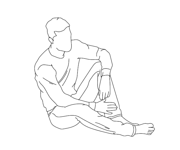 Disegno artistico di Man Boy Line