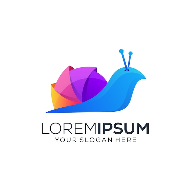 Disegno astratto del logo della lumaca colorata