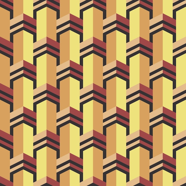 Disegno astratto geometrico con colori giallo-marrone e arancione