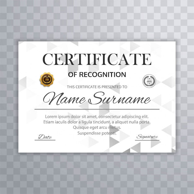 Disegno astratto modello di certificato