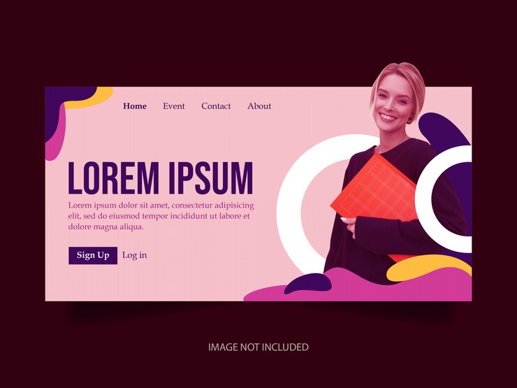 Vettore disegno astratto rosa landing page