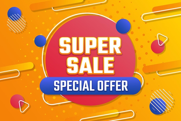 Disegno banner di vendita modello di pubblicità di vendita su sfondo astratto banner di evento promozionale di super vendita