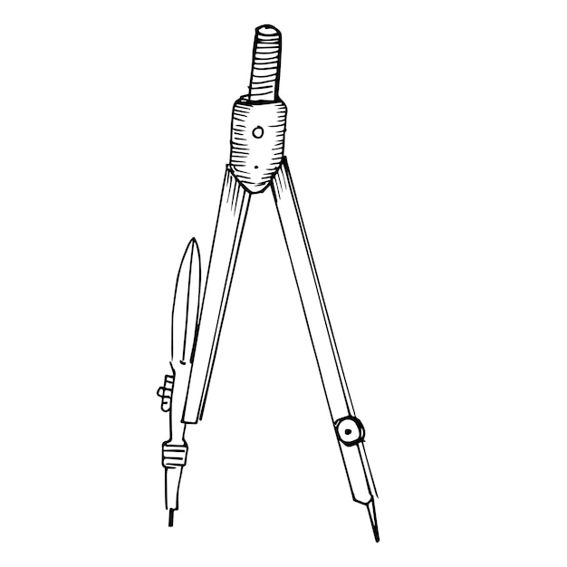 disegno bussola e schizzo a matita