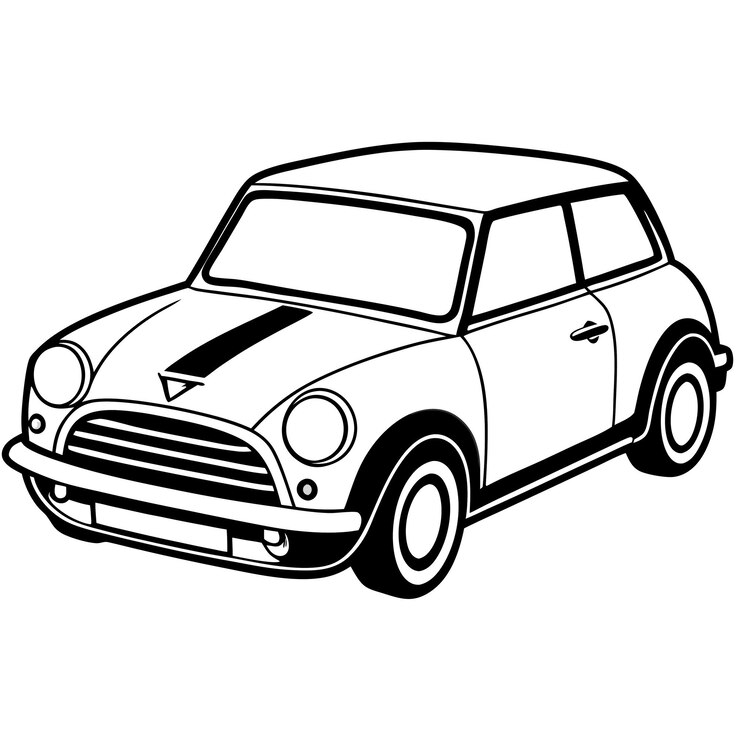 Vettore disegno classico di mini cooper