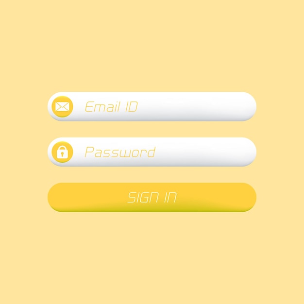 Disegno colorato del modello UI per il modulo di accesso