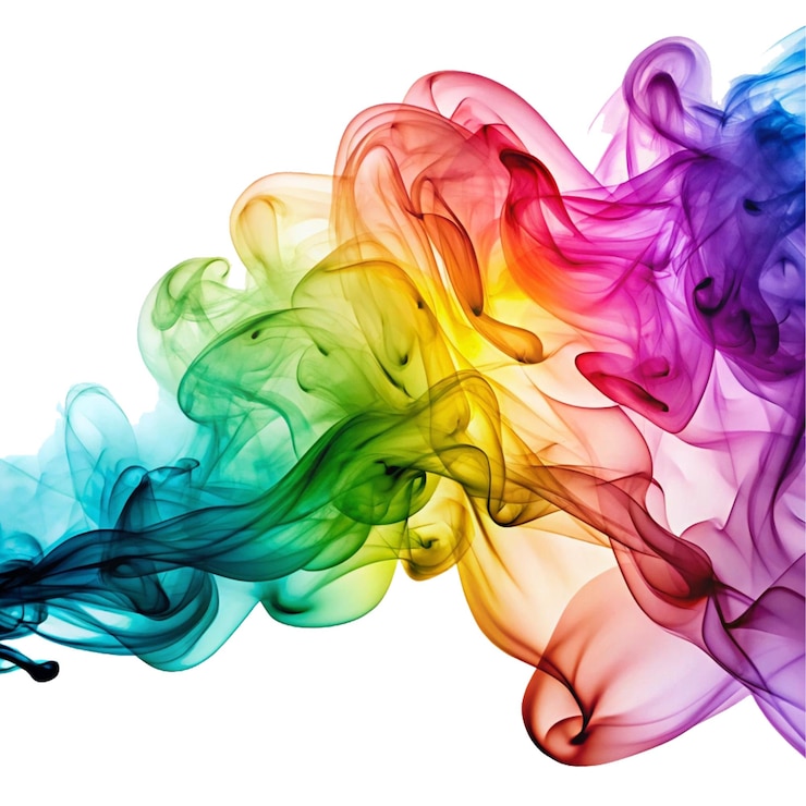 Vettore disegno colorato di spruzzi di fumo
