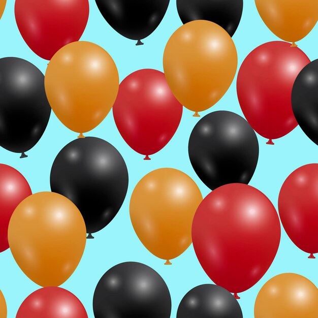 Disegno colorato senza cuciture con palloncini su sfondo blu