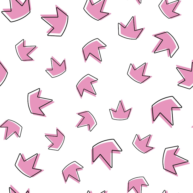 Vettore disegno con corone per un piccolo principe o principessa disegno senza cuciture per la festa di compleanno di sfondo