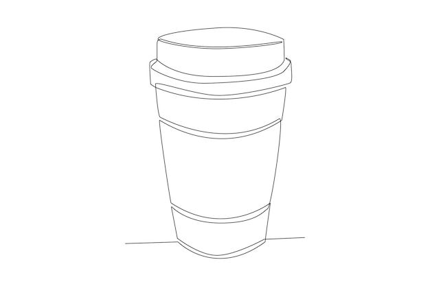 Disegno continuo a una linea Concetto internazionale della giornata del caffè Illustrazione vettoriale Doodle