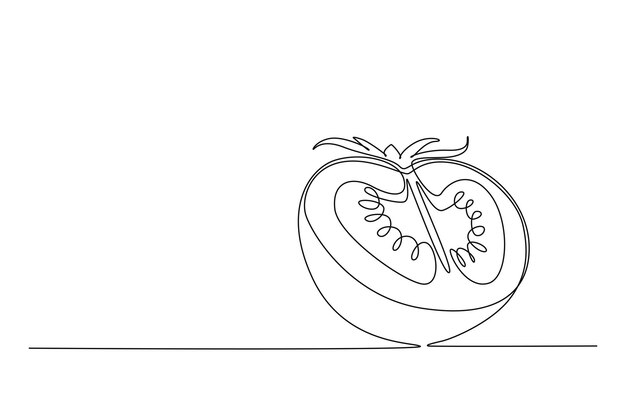 Disegno continuo di una linea di pera organica verde dolce e sana per l'identità del logo del frutteto Icona di frutteto di frutta tropicale fresca Disegno lineare singolo illustrazione grafica vettoriale