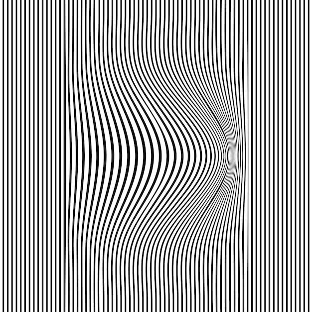 Disegno convesso dell&#39;onda del modello delle linee a strisce astratte