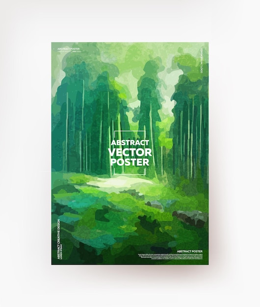 Disegno creativo della foresta. Per poster, striscioni, opuscoli, volantini, ecc.