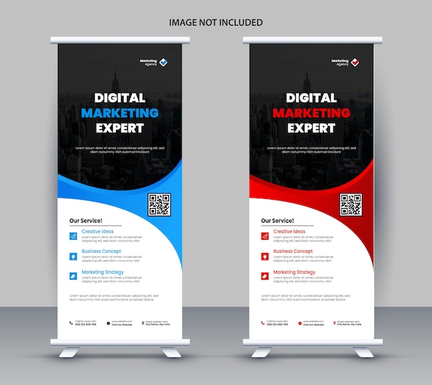 Disegno creativo di modelli di banner per card rack