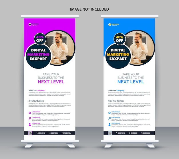 Disegno creativo di modelli di banner per card rack