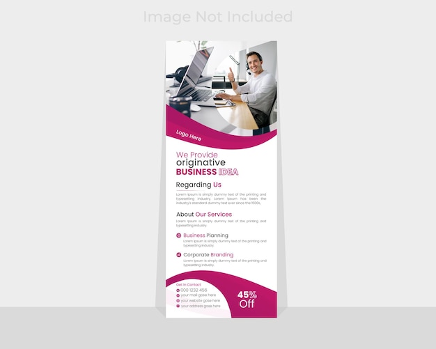 Disegno creativo di Roll Up Banner con vettore
