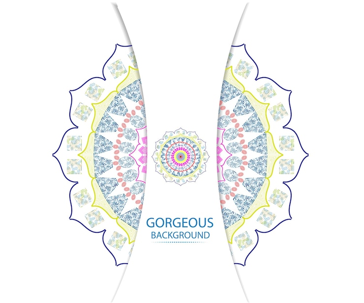 Vettore disegno decorativo e ornamentale mandala vettoriale bianco per colorare lo sfondo