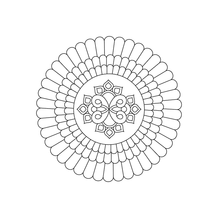 Vettore disegno decorativo in stile orientale pagina del libro da colorare
